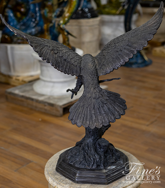 Bronze Statues  - Bronze Eagle Landing Statue - BS-1521